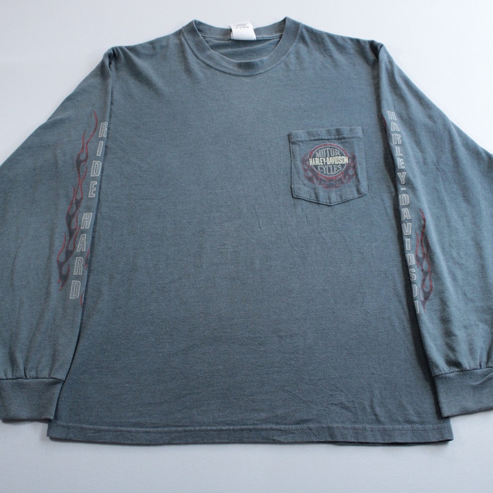 Harley-Davidson M Superstition Apache Junction AZ Long Sleeve Pocket T Green